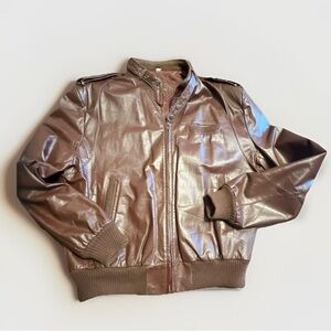 Vintage Men's Classic Brown Bomber Jacket